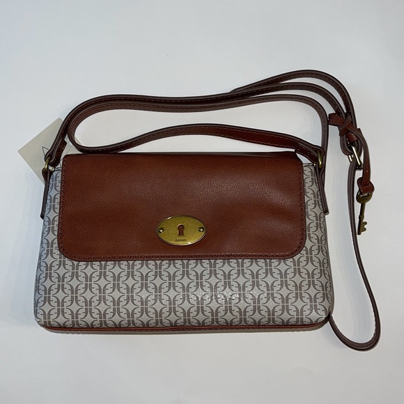 Fossil Women's Gabriella Printed PVC Small Flap Crossbody NWT - Picture 4 of 17